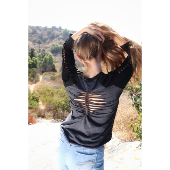 Batter Up Heather Black/Black Baseball Tee - Picture 4 of 8